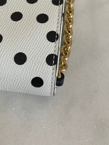 Dolce & Gabbana Bicolor Dauphine Polka Dot Print Shoulder Bag