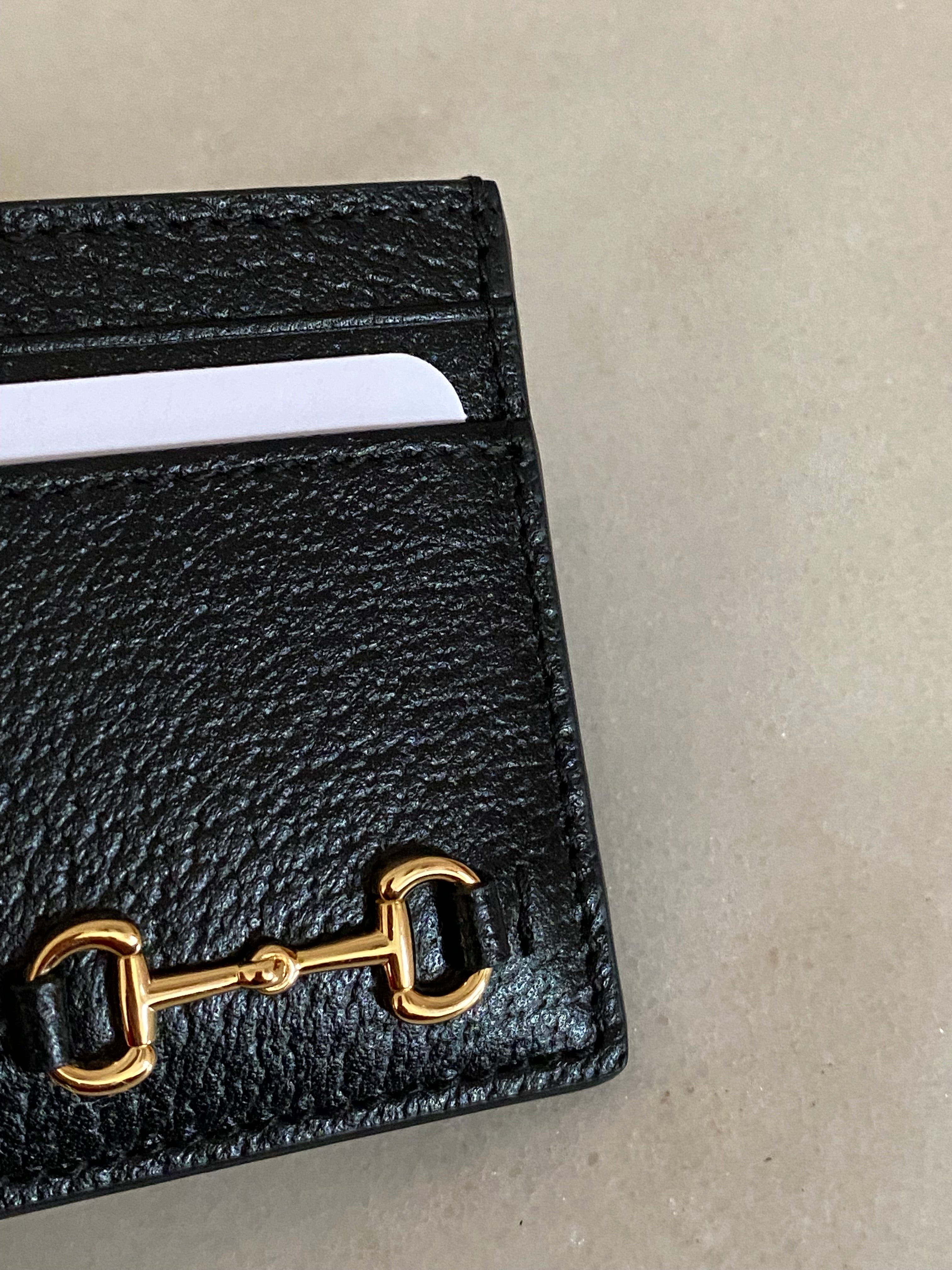 Gucci Black Horsebit Card Holder