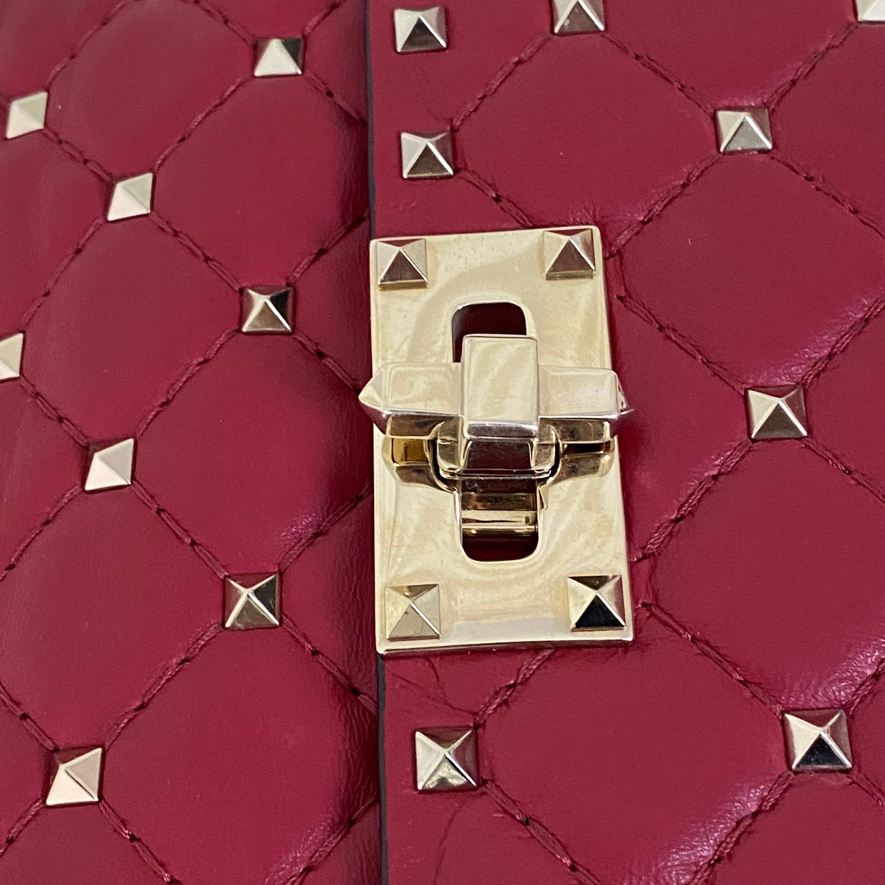 Valentino Red Spike Rockstud Bag