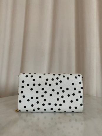 Dolce & Gabbana Bicolor Dauphine Polka Dot Print Shoulder Bag