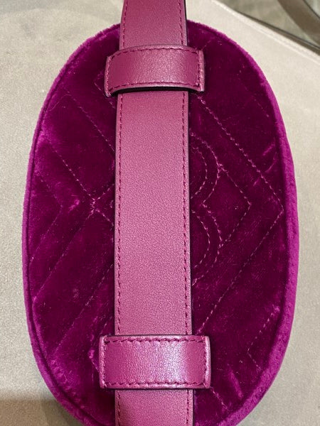 Gucci Violet Velvet GG Marmont Mini Belt Bag