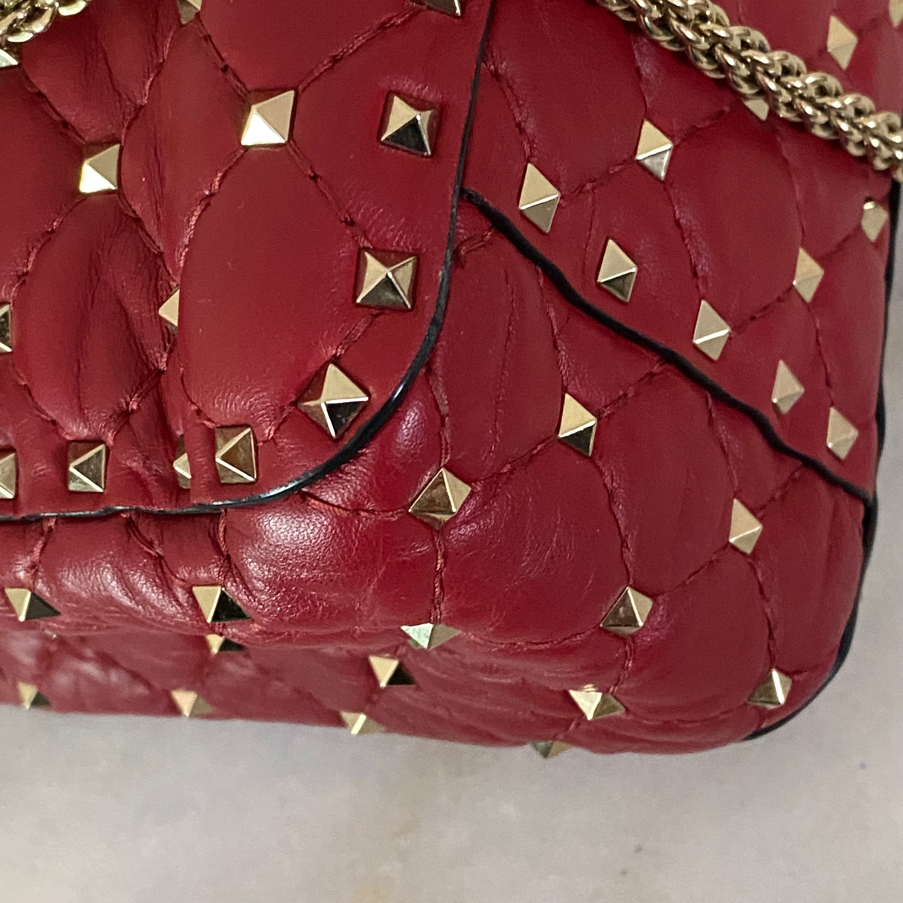 Valentino Red Spike Rockstud Bag