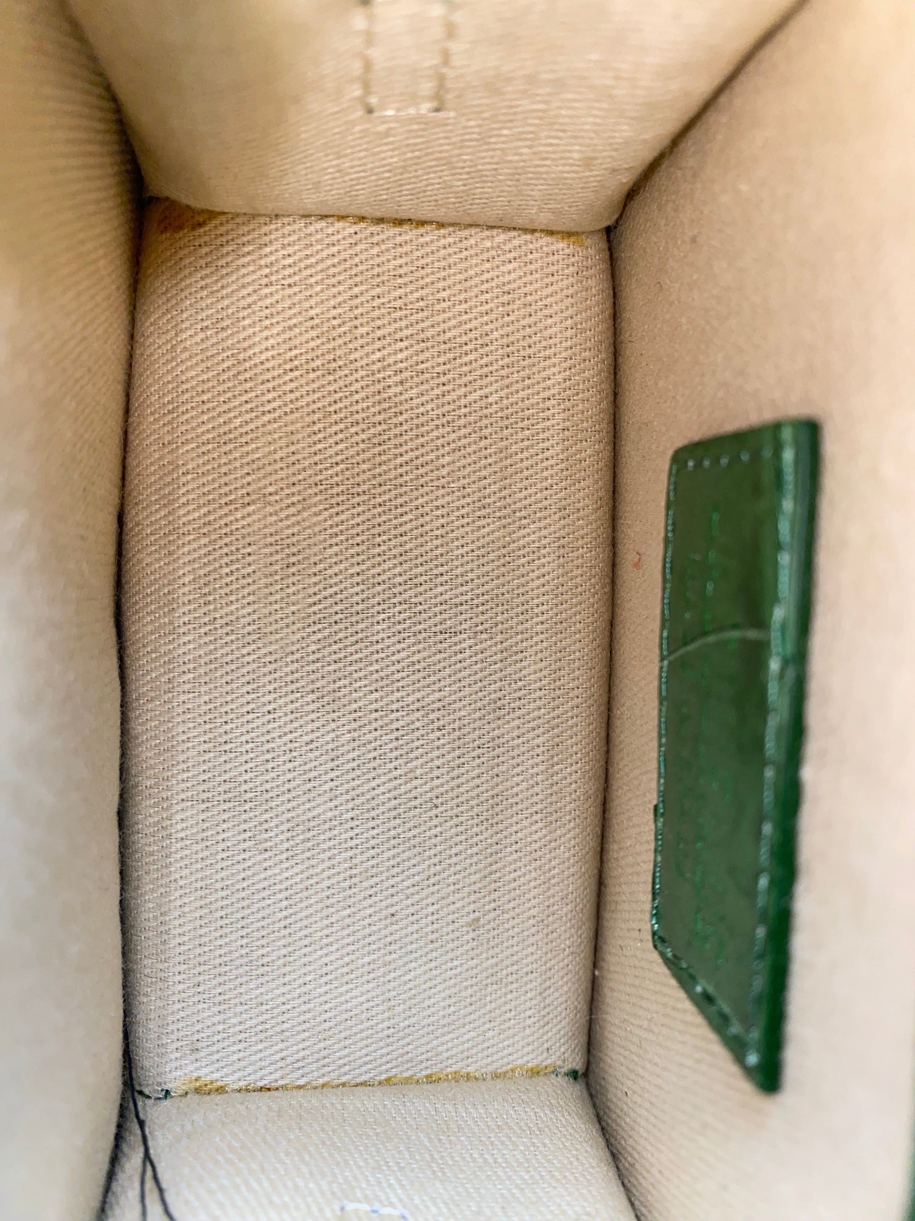 Jacquemus Green Croco Embossed Chiquito Mini Tote Bag