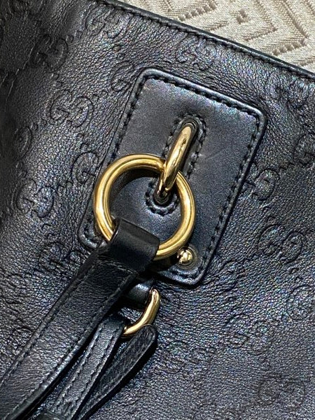 Gucci Black GG Guccissima Interlocking Tote Bag