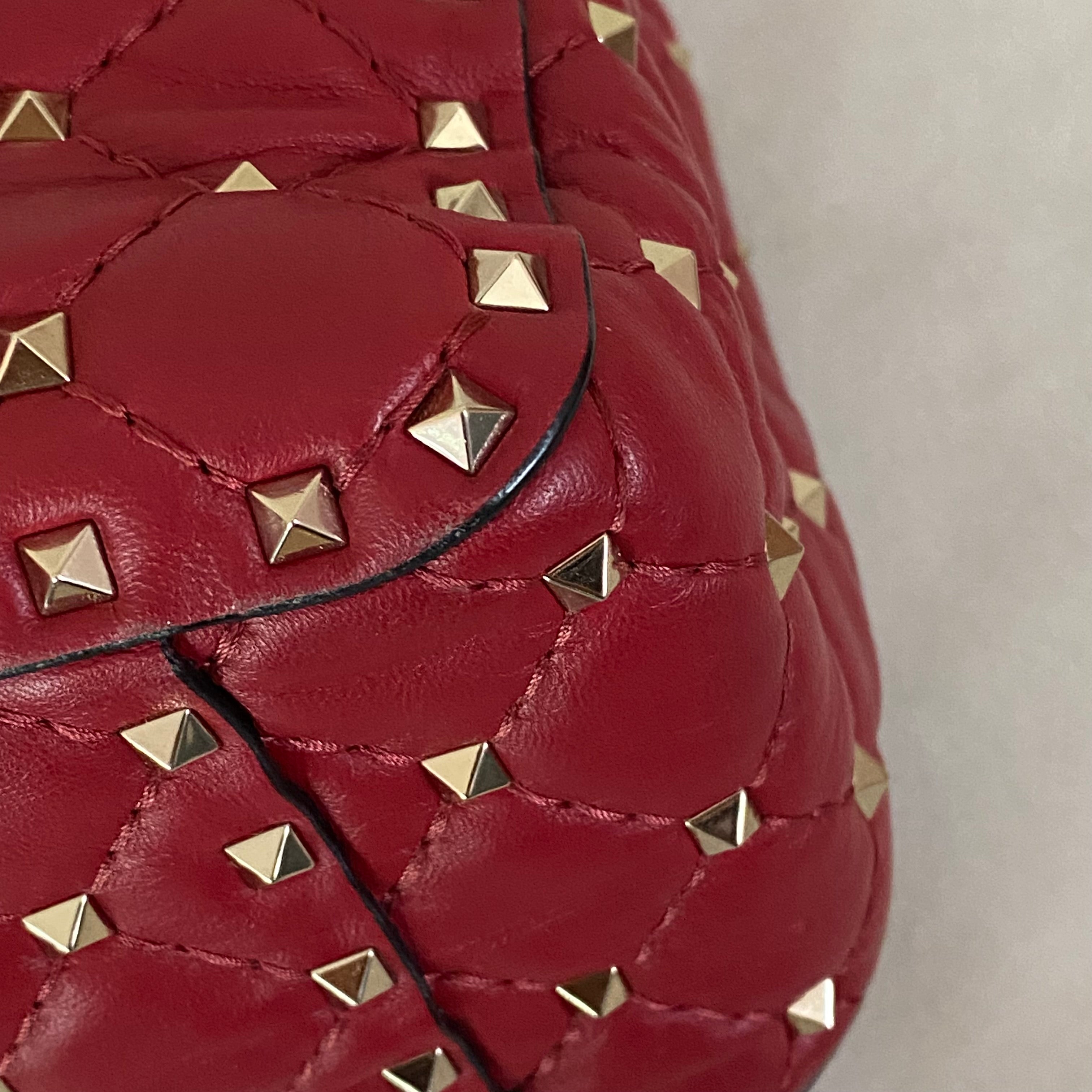 Valentino Red Spike Rockstud Bag