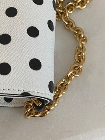 Dolce & Gabbana Bicolor Dauphine Polka Dot Print Shoulder Bag