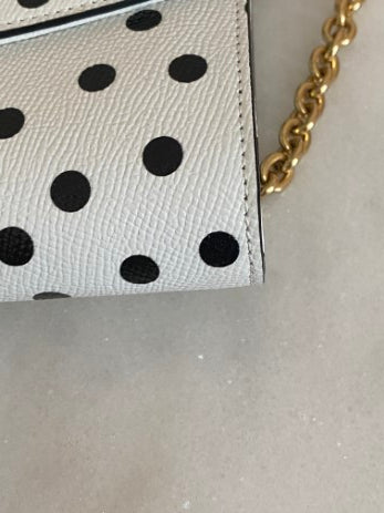 Dolce & Gabbana Bicolor Dauphine Polka Dot Print Shoulder Bag