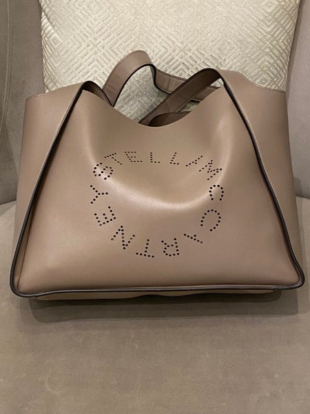 Stella Mccartney Beige Logo Tote Bag