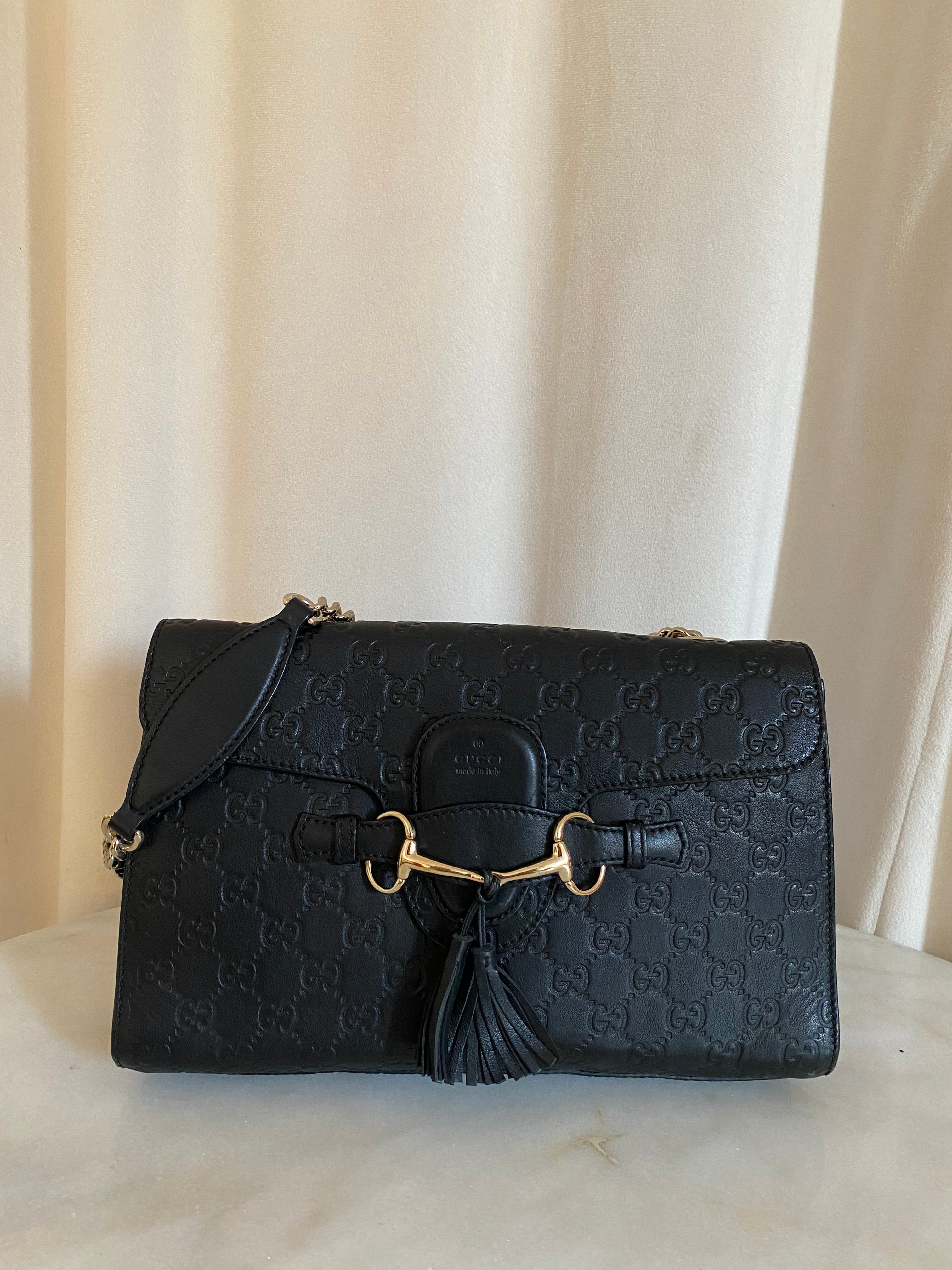 Gucci Black GG Emily Shoulder Bag