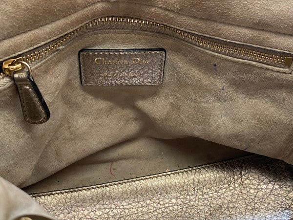 Christian Dior Metallic Gold Lady Dior Cannage Medium Bag