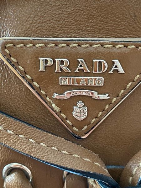 Prada Camel Fringe Bucket Bag