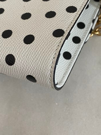 Dolce & Gabbana Bicolor Dauphine Polka Dot Print Shoulder Bag