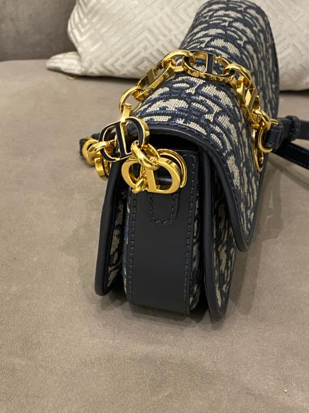 Christian Dior Navy Blue 30 Montaigne Avenue Oblique Bag