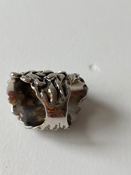 Gucci Silver Lion Head With Crystal Ring 10