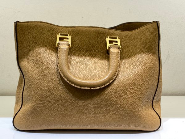 Fendi Beige 2 Way Tote Medium Bag