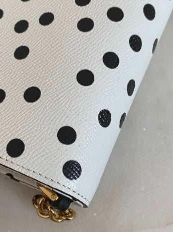 Dolce & Gabbana Bicolor Dauphine Polka Dot Print Shoulder Bag