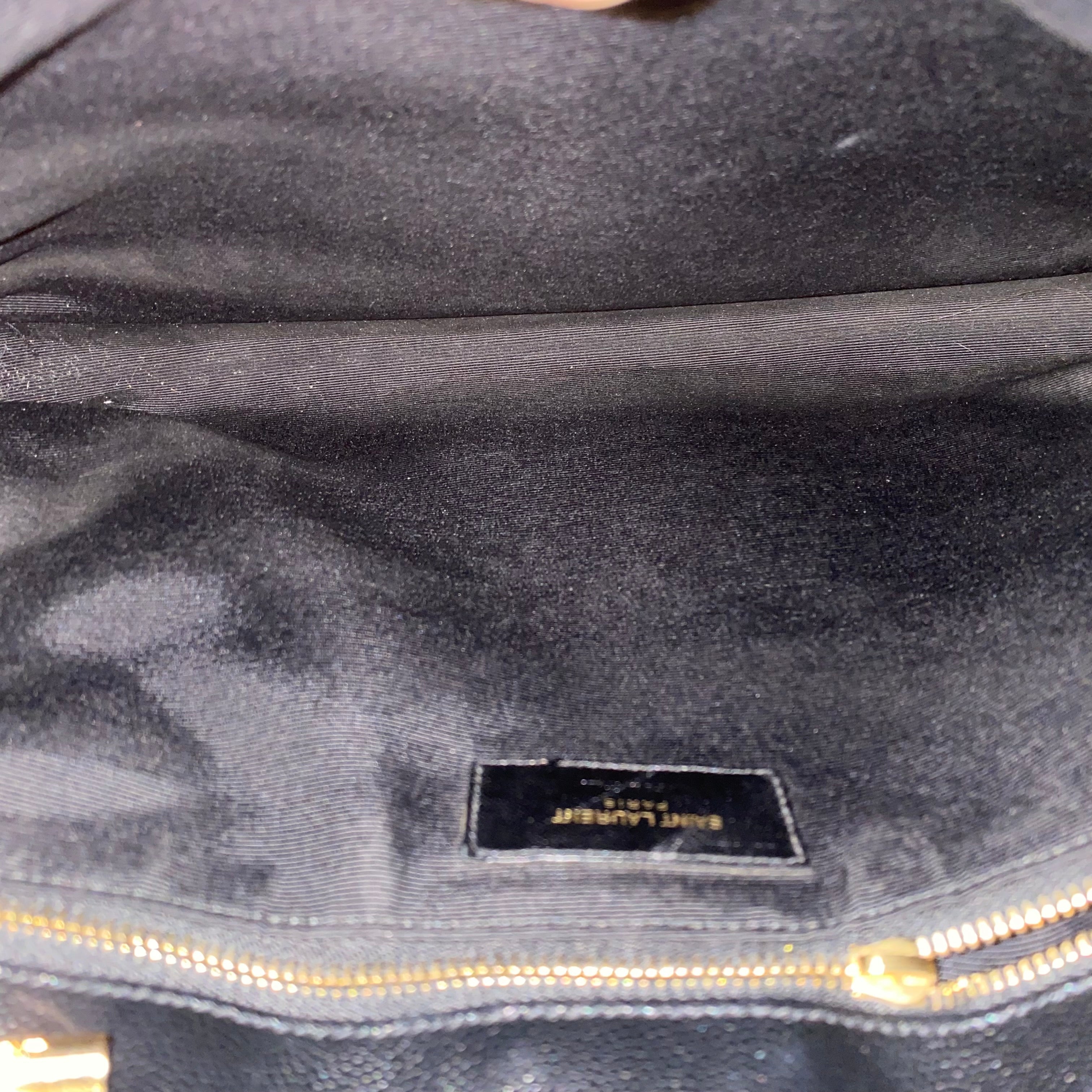 YSL Black Monogram Shopping Bag