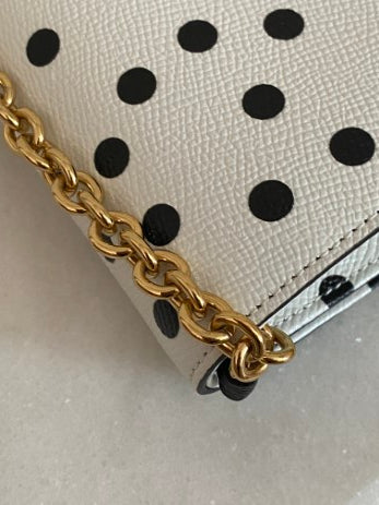 Dolce & Gabbana Bicolor Dauphine Polka Dot Print Shoulder Bag