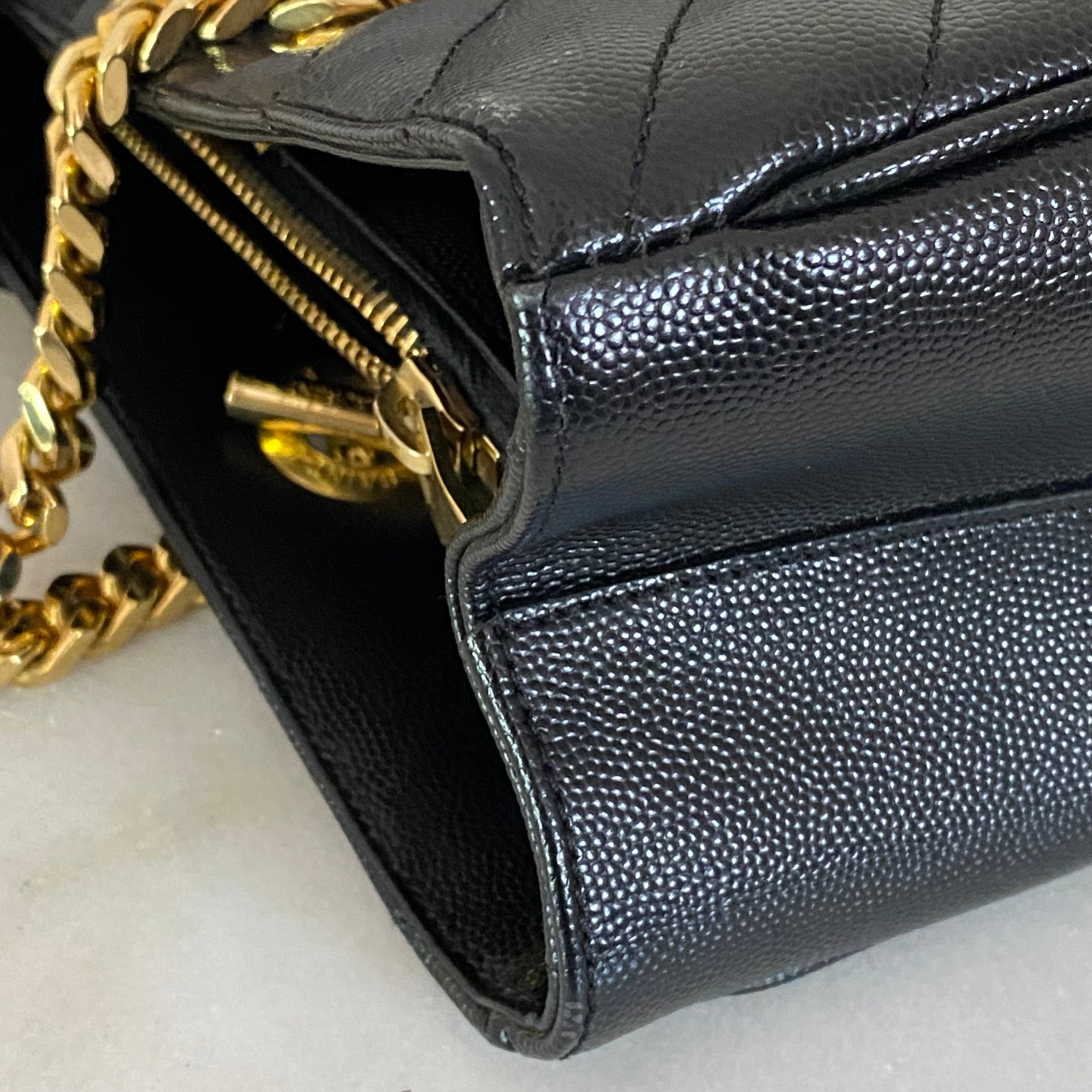 YSL Black Monogram Shopping Bag