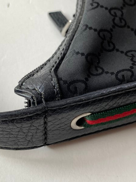 Gucci Black GG Nylon Hobo Bag