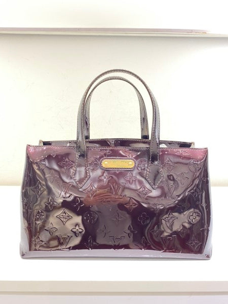 Louis Vuitton Burgundy Monogram Vernis Wilshire Tote Bag