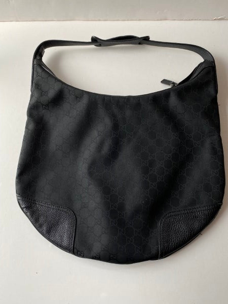 Gucci Black GG Nylon Hobo Bag