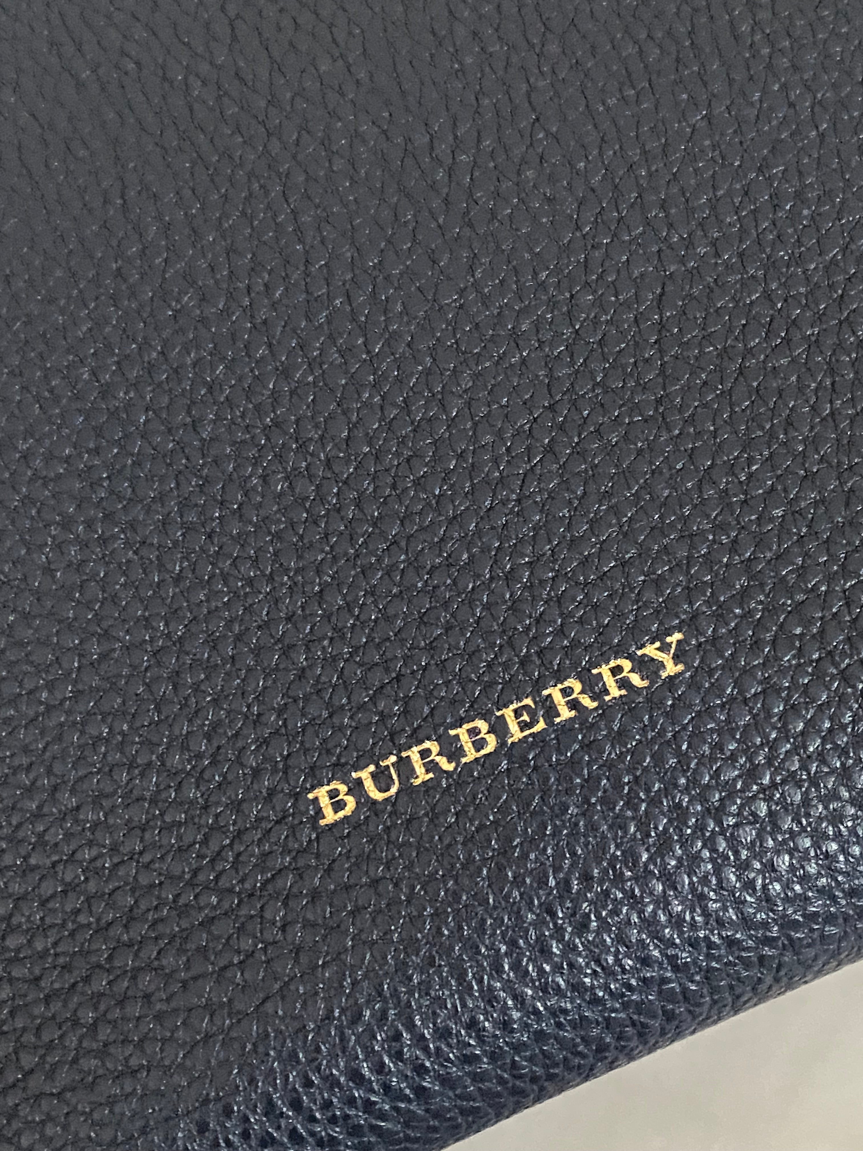 Burberry Navy Blue Medium Banner Top Handle Bag