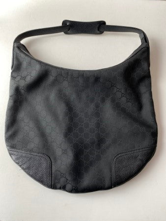 Gucci Black GG Nylon Hobo Bag