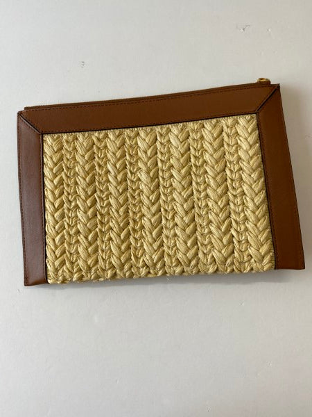 Valentino Bicolor Garavani Logo Woven Wristlet Clutch