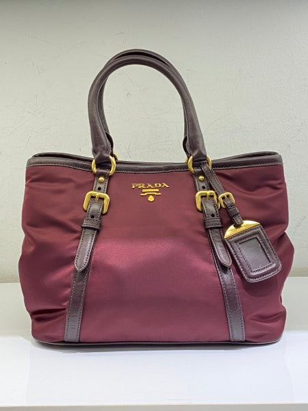 Prada Burgundy Waterproof Tote Bag