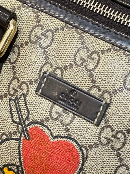 Gucci Bicolor GG Supreme Tattoo Print Joy Boston Medium Bag