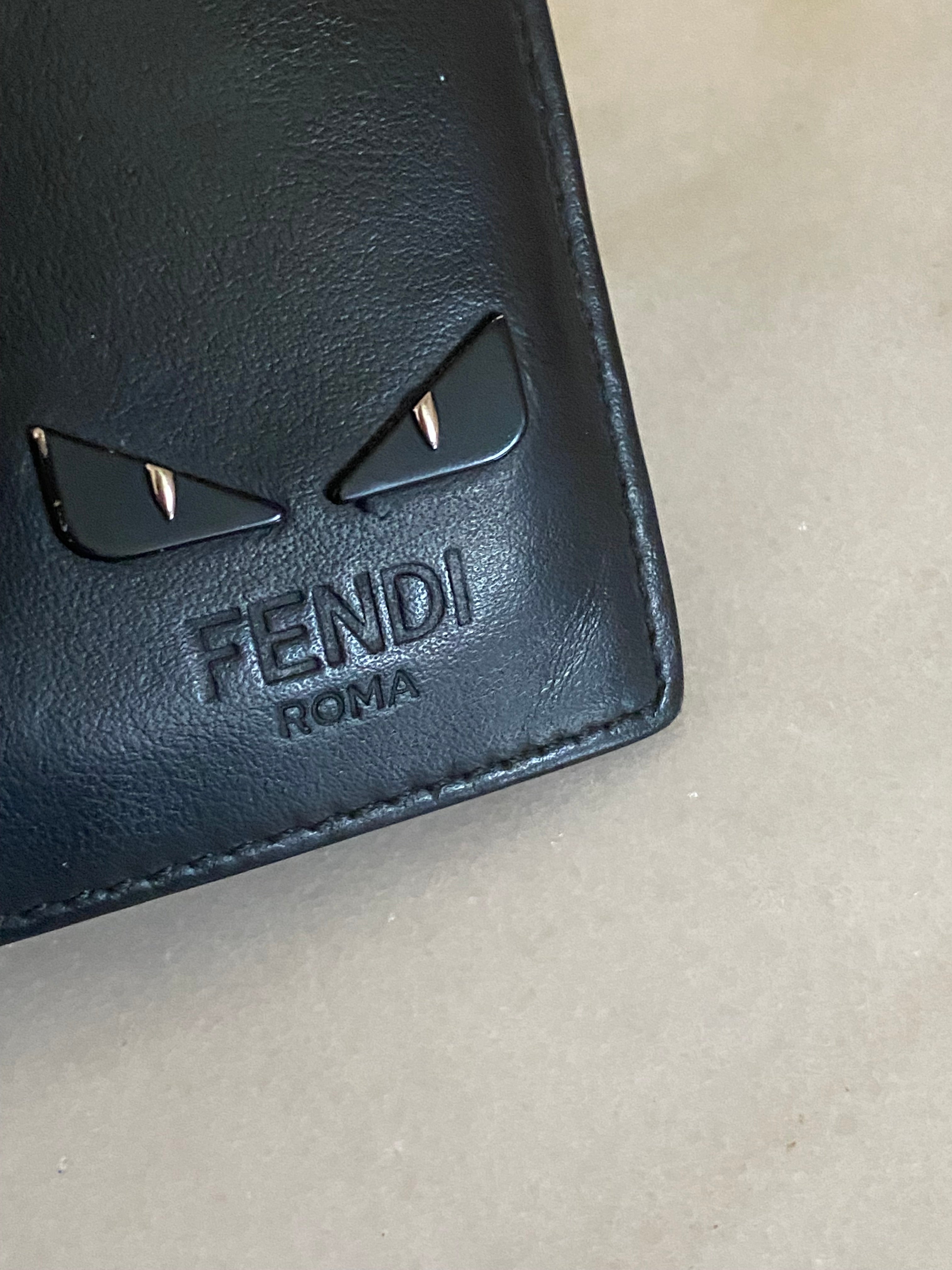 Fendi Black Monster Eye Mens Wallet