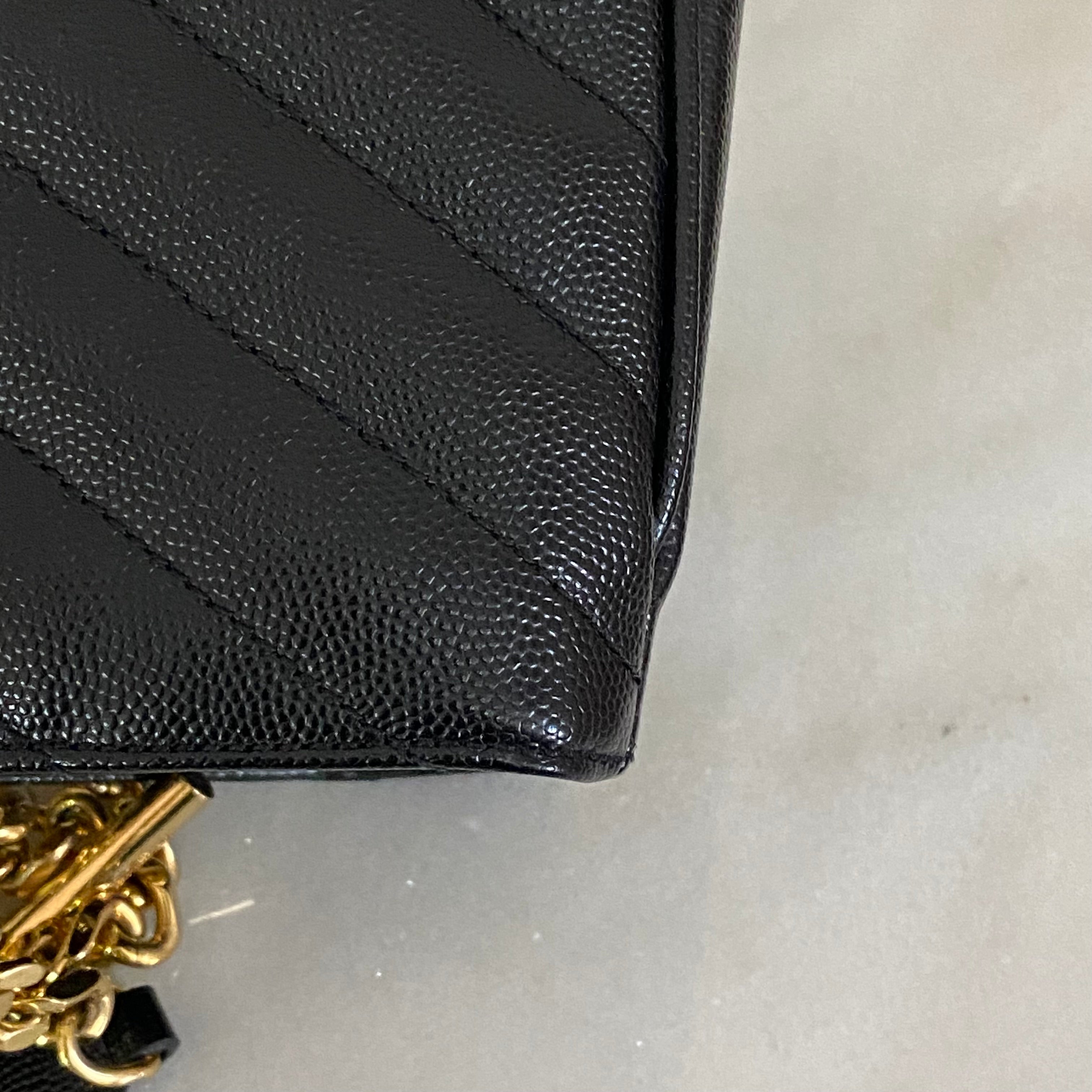 YSL Black Monogram Shopping Bag