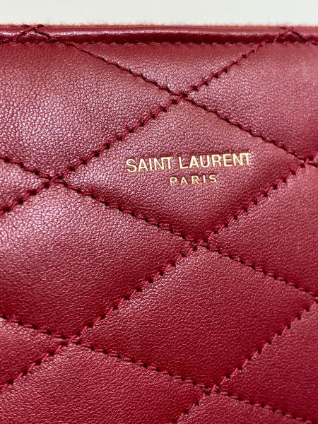 YSL Red Sade Zip Pouch