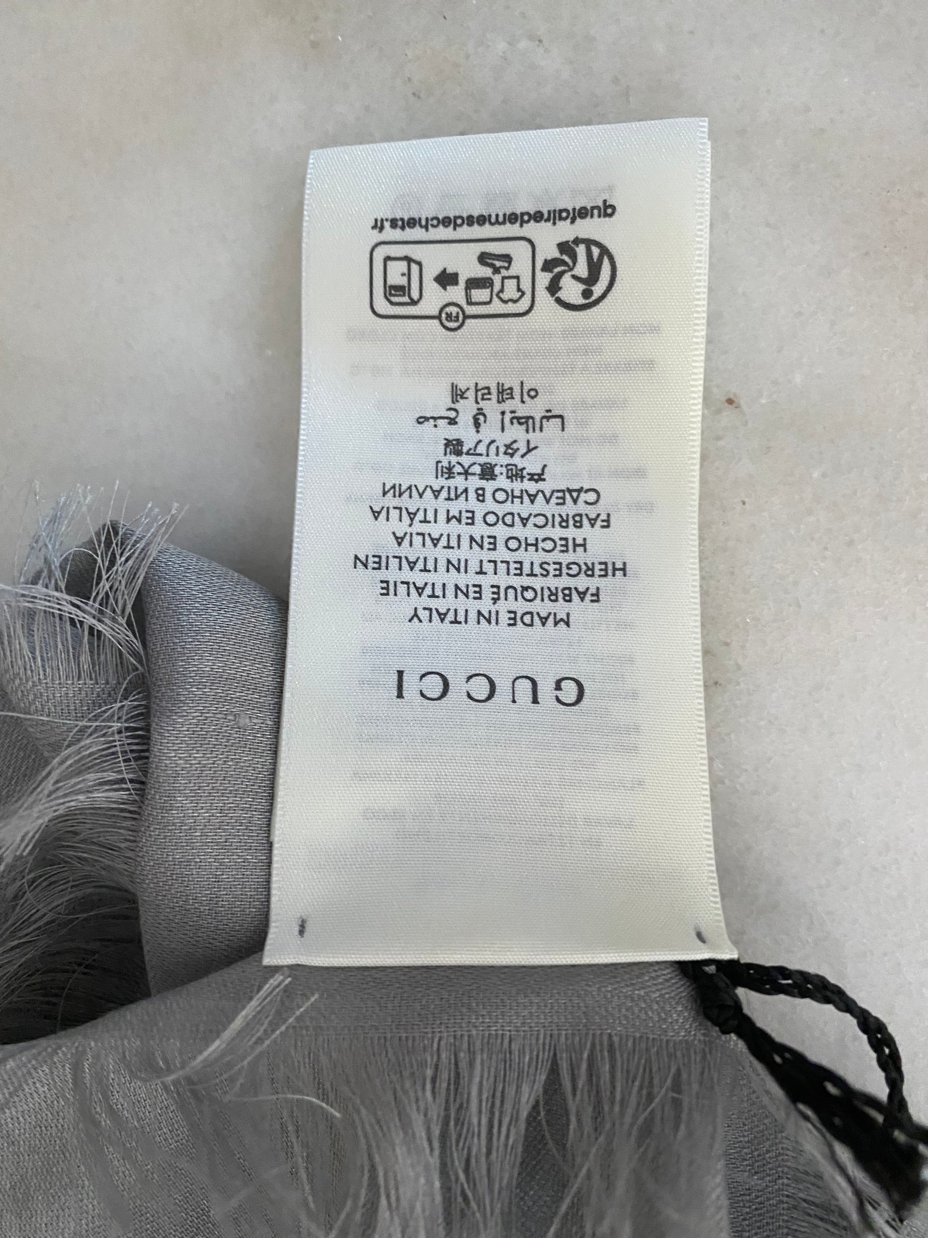 Gucci Light Grey GG Scarf