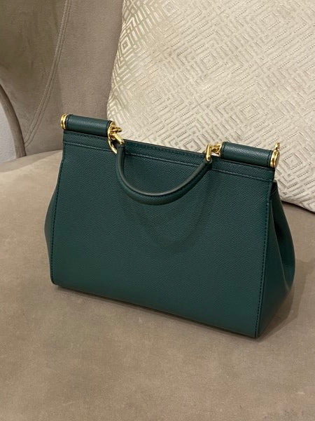 Dolce & Gabbana Forest Green Dauphine Sicily Medium Bag