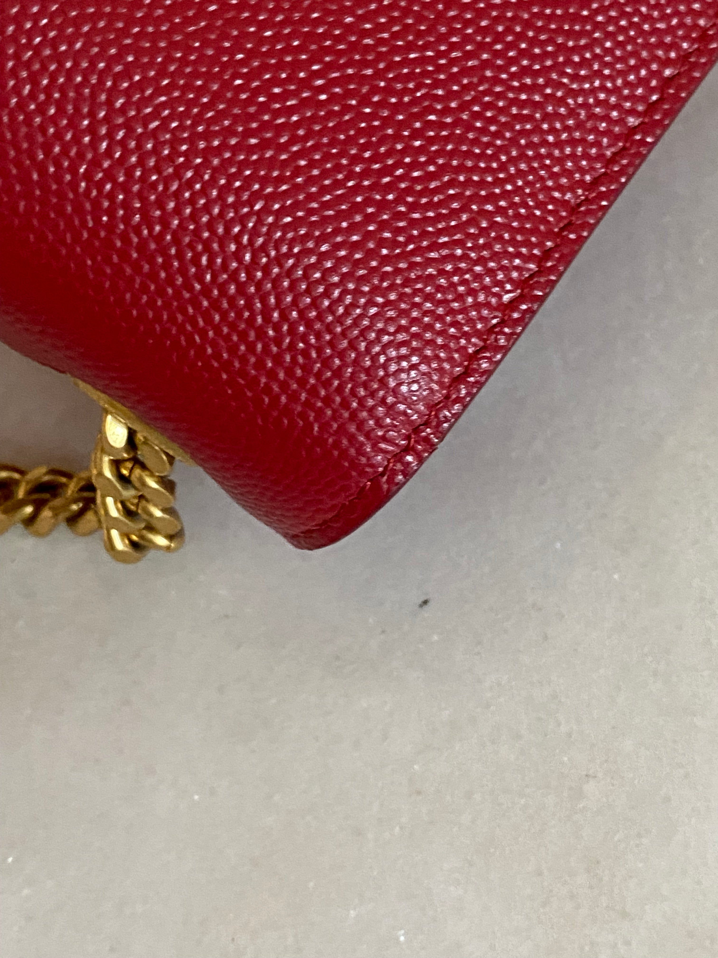 YSL Red Small Kate Chain Crossbody Bag