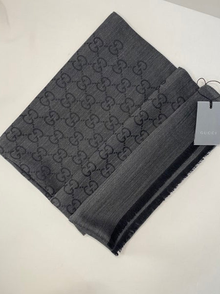 Gucci Dark Grey GG Scarf