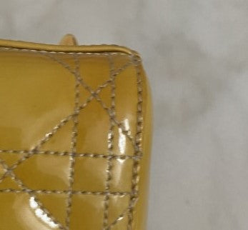 Christian Dior Yellow Lady Dior Medium Bag