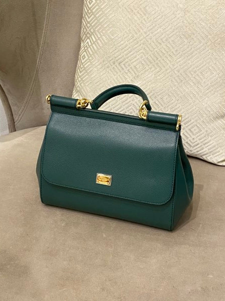 Dolce & Gabbana Forest Green Dauphine Sicily Medium Bag