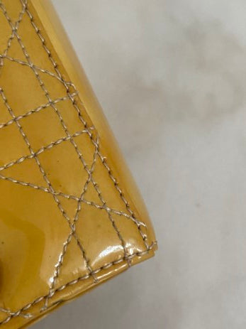 Christian Dior Yellow Lady Dior Medium Bag