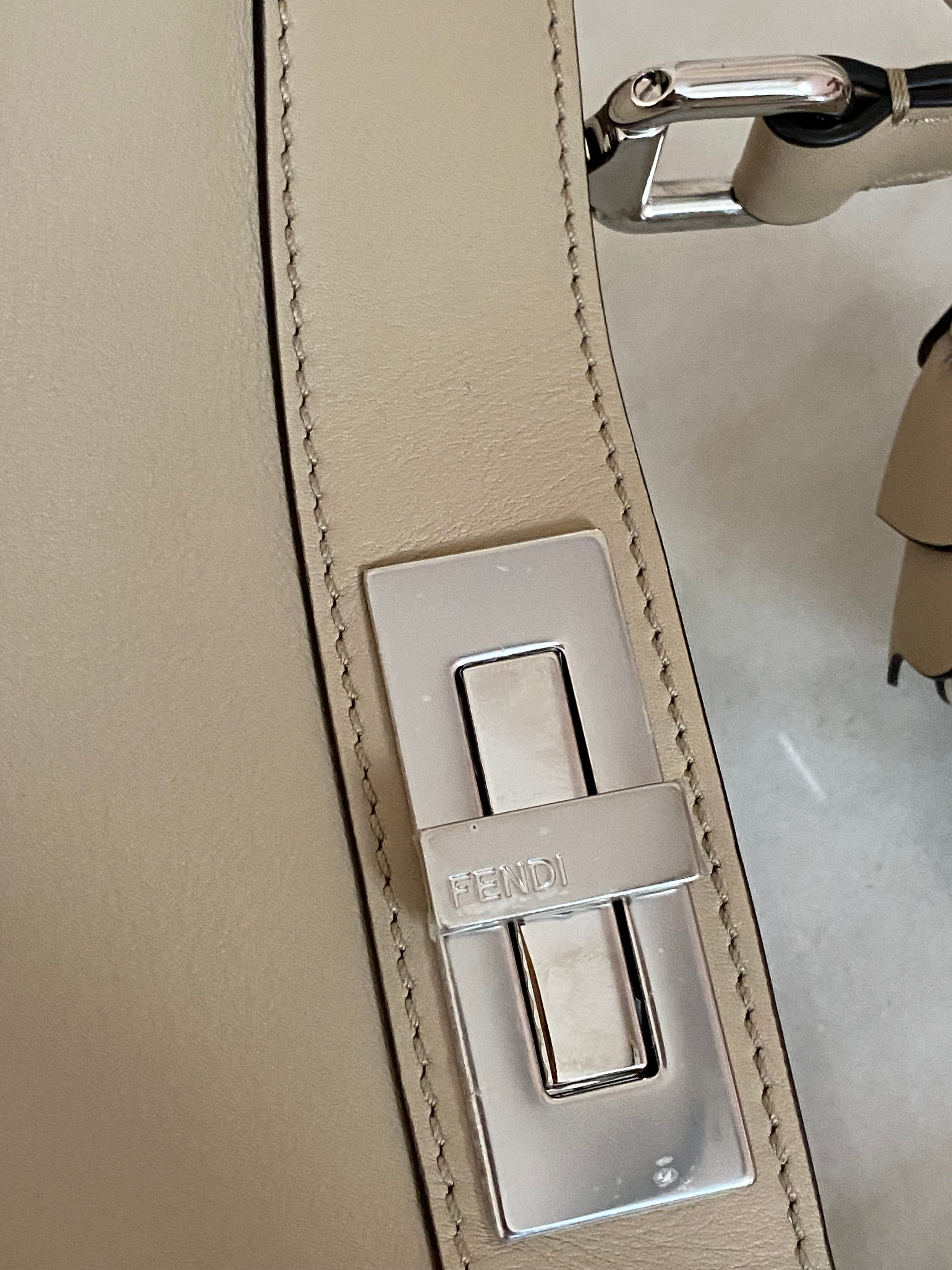 Fendi Beige Peekaboo I See U Medium Top Handle Bag