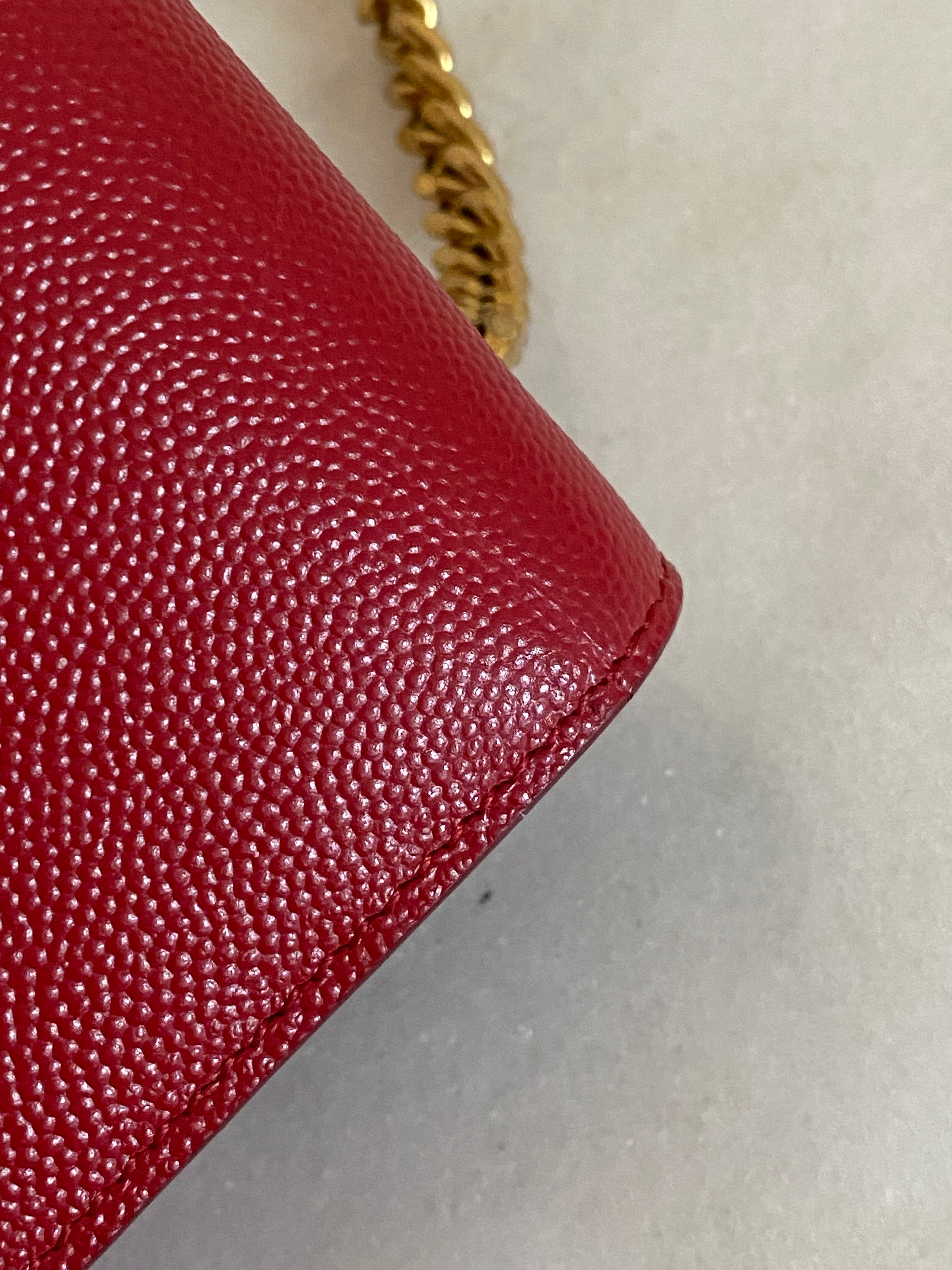 YSL Red Small Kate Chain Crossbody Bag