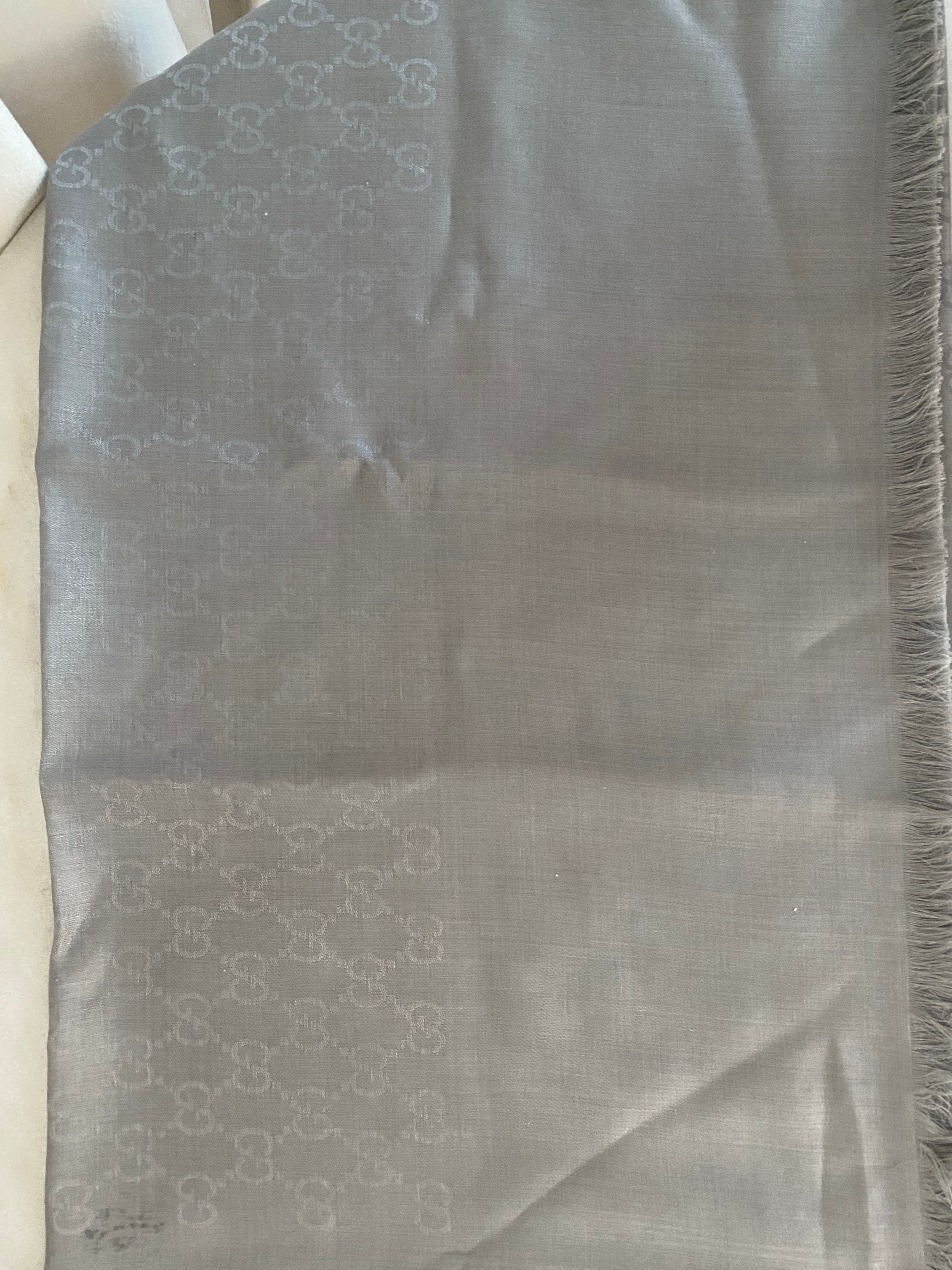 Gucci Light Grey GG Scarf