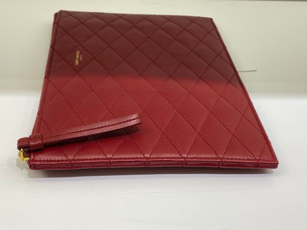 YSL Red Sade Zip Pouch