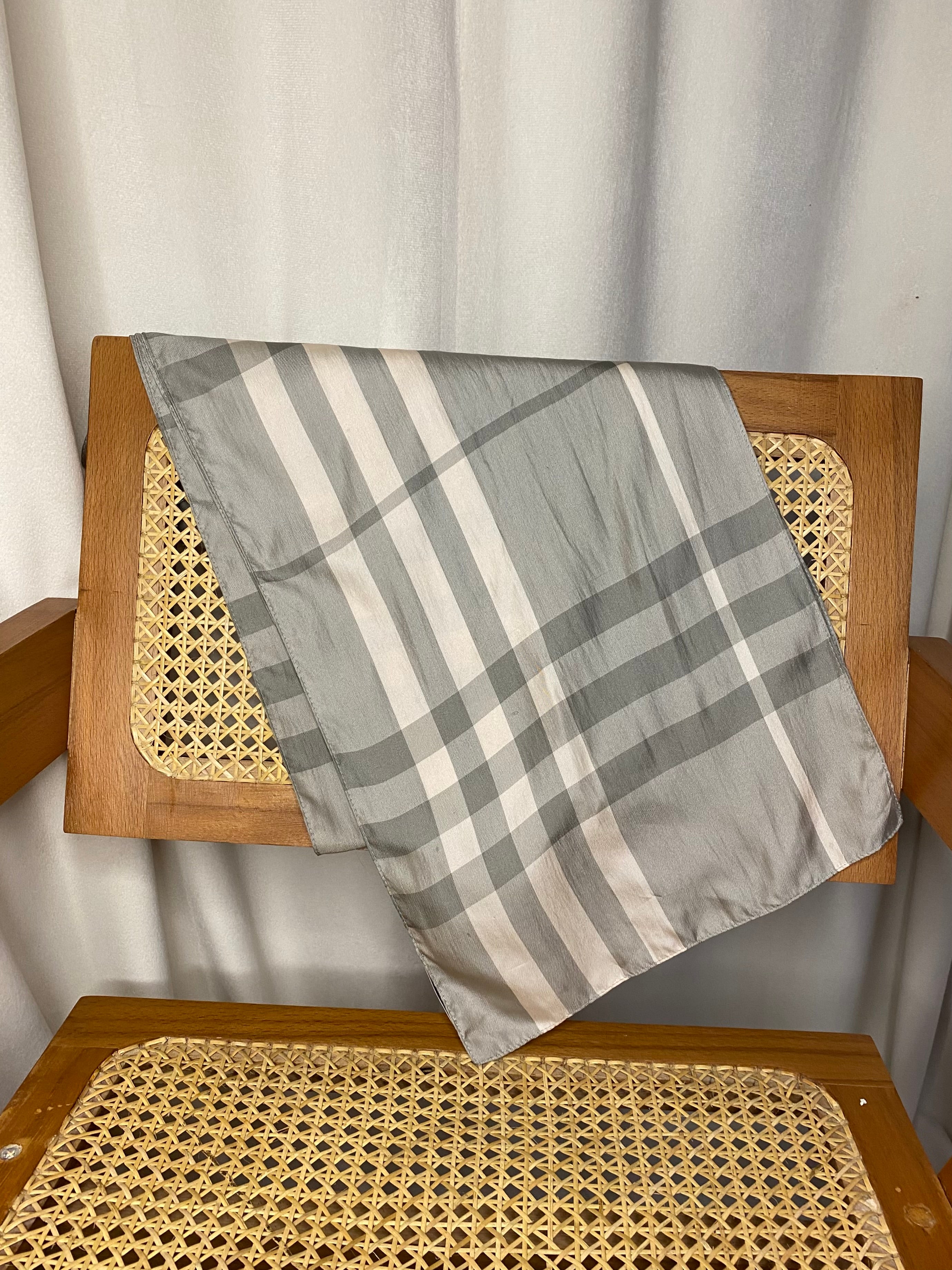 Burberry Beige Nova Check Silk Scarf