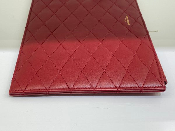 YSL Red Sade Zip Pouch