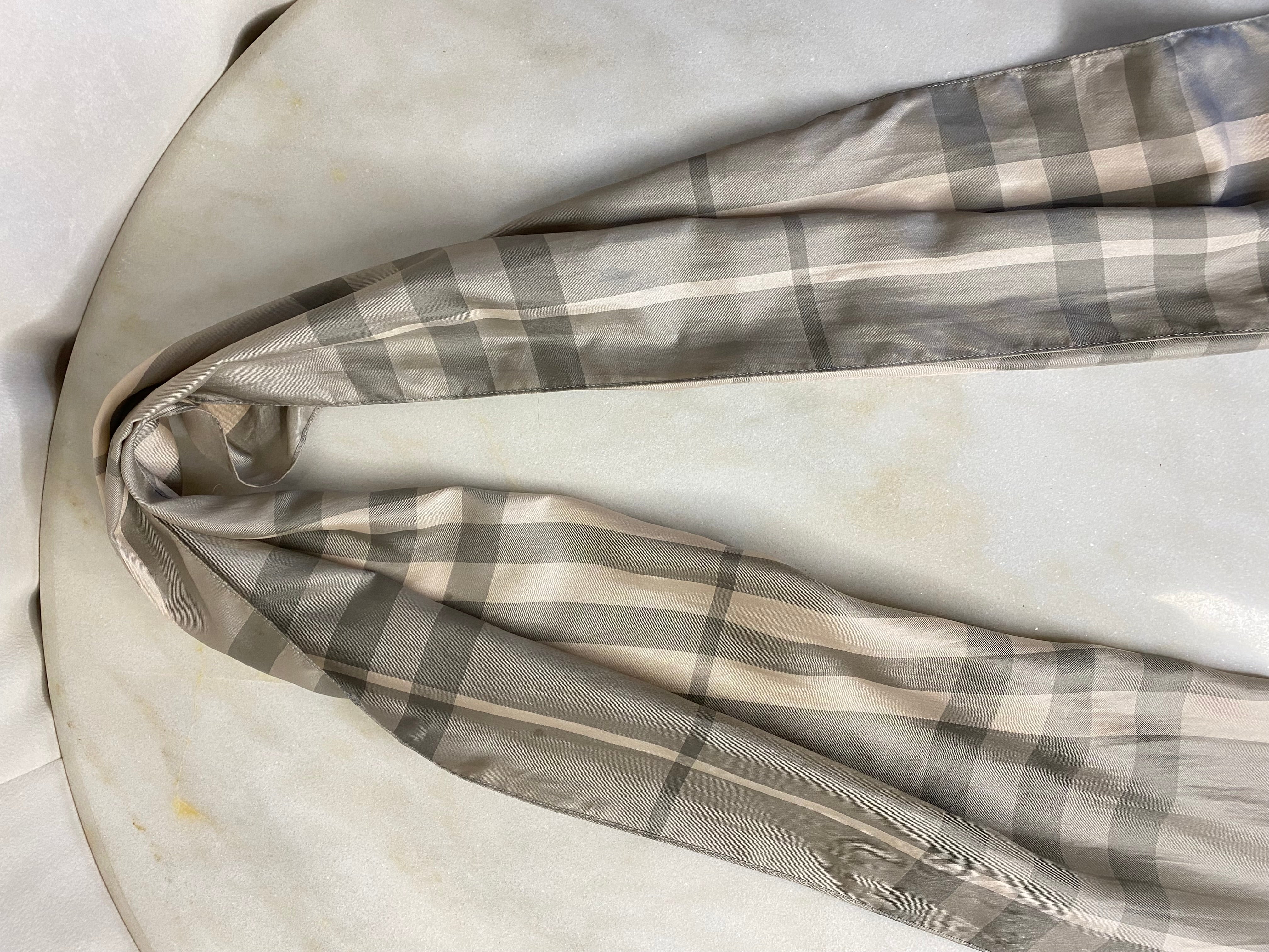 Burberry Beige Nova Check Silk Scarf