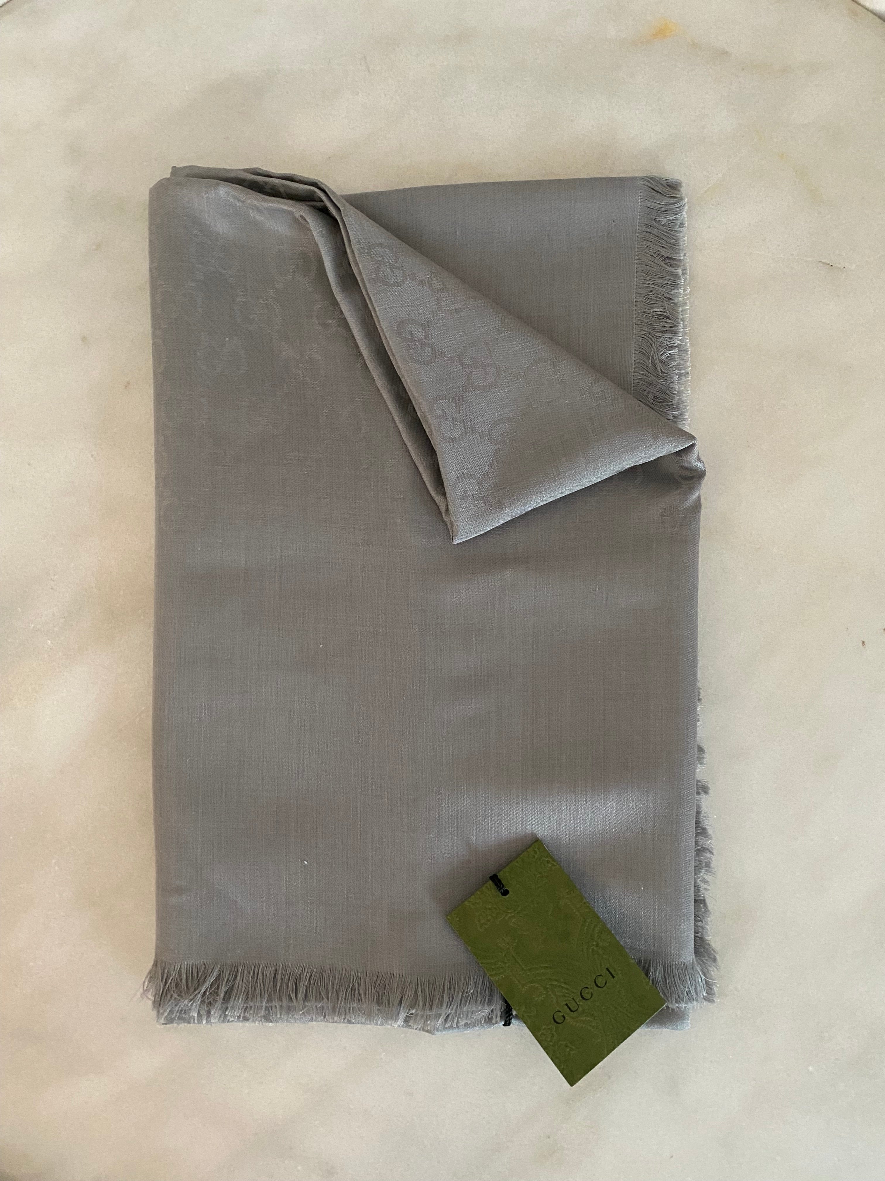 Gucci Light Grey GG Scarf