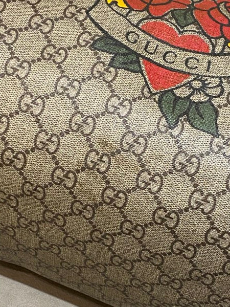 Gucci Bicolor GG Supreme Tattoo Print Joy Boston Medium Bag